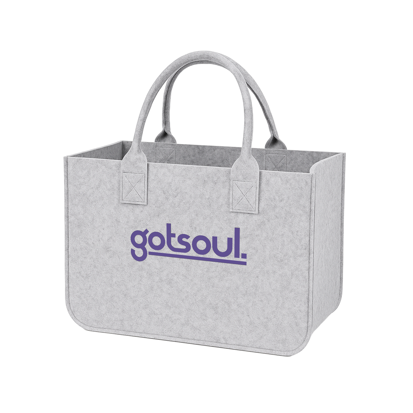 Café Gotsoul Tote Bag — Light Gray (Purple Logo)