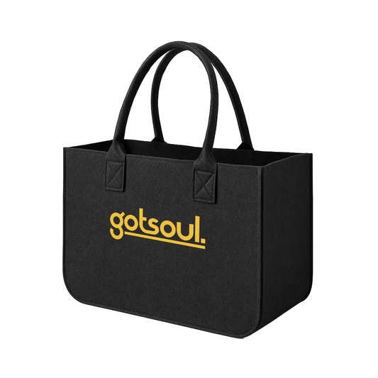 Café Gotsoul Tote Bag — Dark Gray (Text Logo / Mustard)