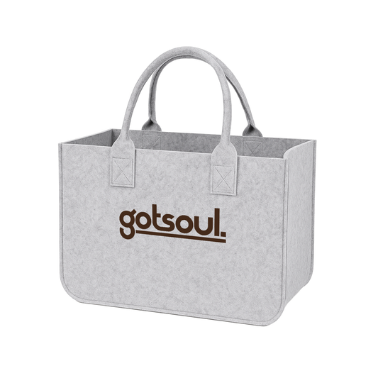 Café Gotsoul Tote Bag — Light Gray (Brown Logo)
