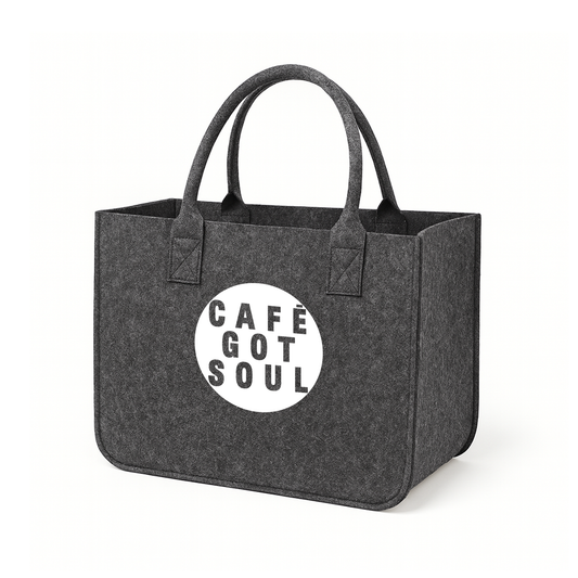 Café Gotsoul Tote Bag — Medium Gray (White Circle Logo)