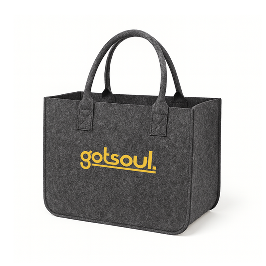 Café Gotsoul Tote Bag — Medium Gray (Mustard Logo)